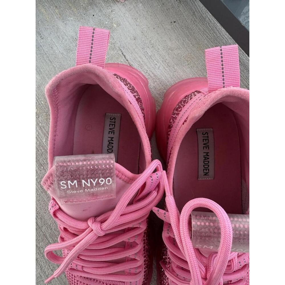 Steve Madden Maxima Pink Rhinestone Sneakers Women’s 7M SM NY90 Chunky Sole...‎ - Picture 5 of 14